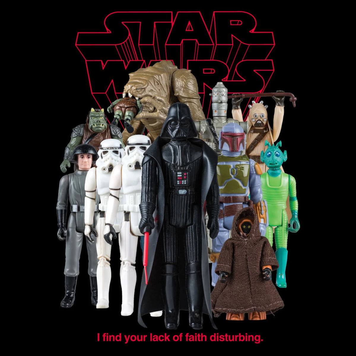 Star Wars Bad Guys Action Figures T-Shirt Small O658
