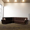 Brown Fabric Reversible Sectional R6758