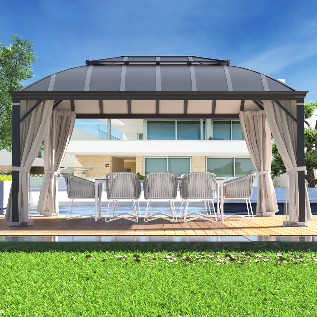 12'x16' Hardtop Aluminum Patio Gazebo with Aluminum Composite Double Roof Z66458
