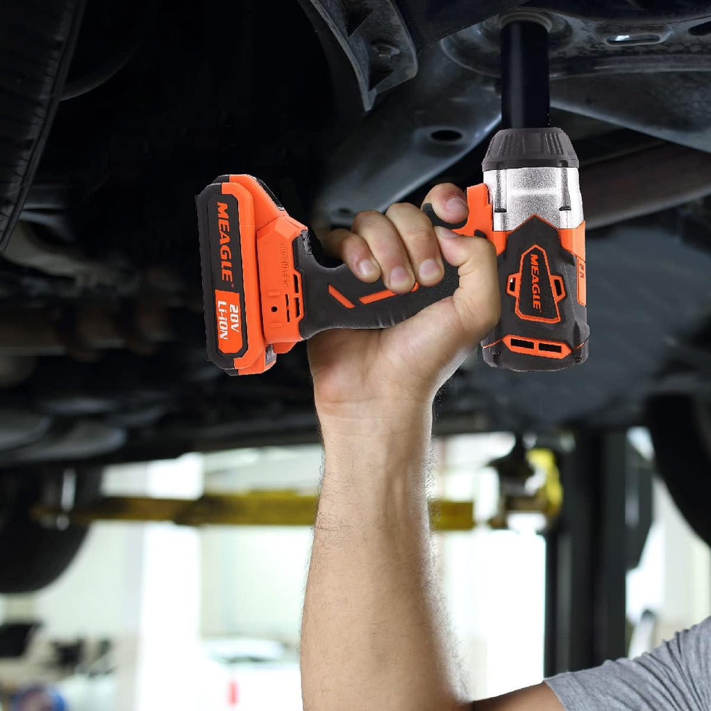 20V Max Brushless Cordless Impact Wrench 4.0 Ah Battery Powered 1/2 inch Square Drive Pack of 2 I3545
