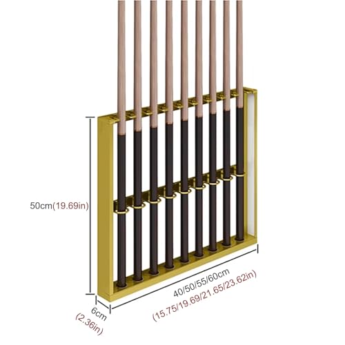Wall Mount Pool Cue Rack Metal Holder Black 50x6x50cm R70142