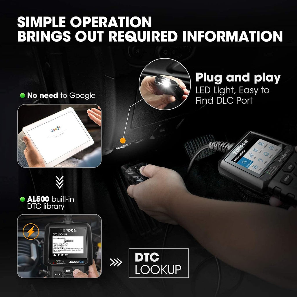 OBD2 Scanner Vehicle Diagnostic Tool with LED Light I1238