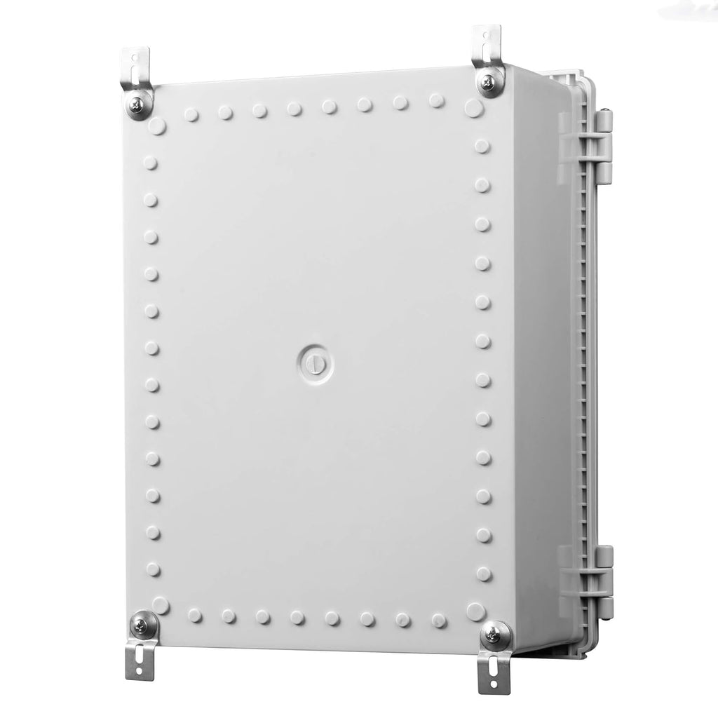 Junction Box, Hinged Cover Stainless Steel Latch IP67 Waterproof Plastic Enclosure 400×300×180mm S598375