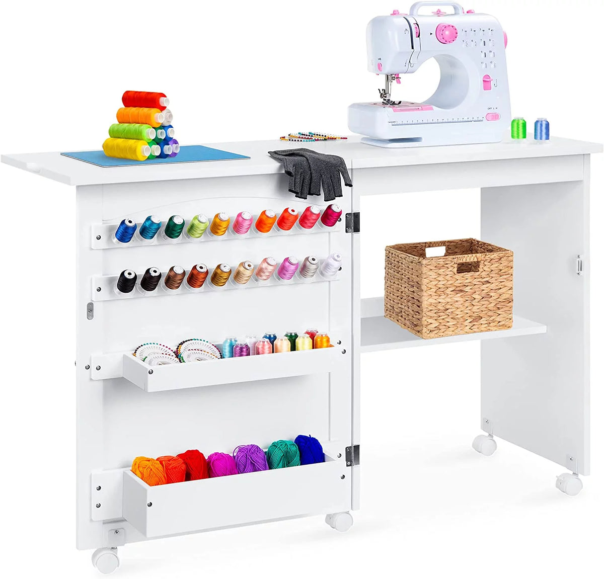 Folding Sewing Table White Z8955