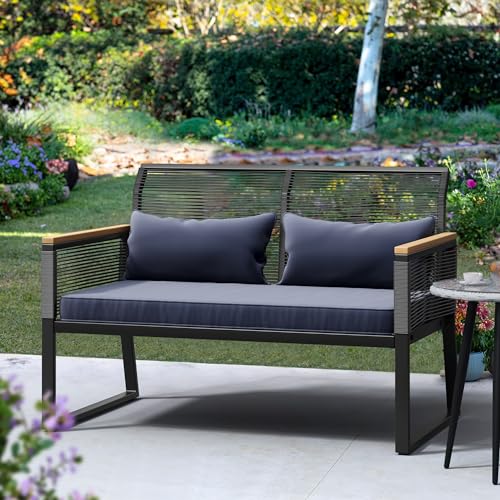 4 Piece Wicker Patio Conversation Set with Cushion & Coffee Table S9879