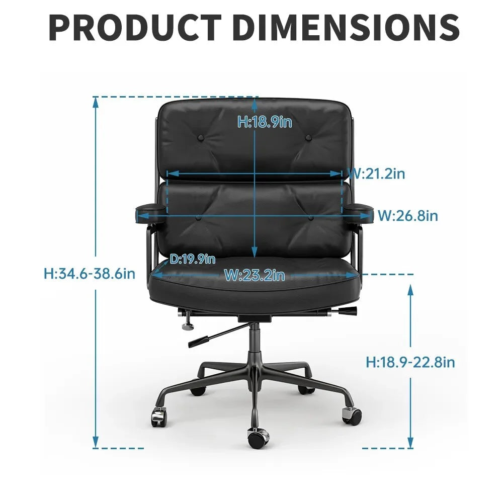 Genuine Leather Rotating Office Chair I873