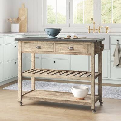 Wooden Kitchen Cart with Metal N6036