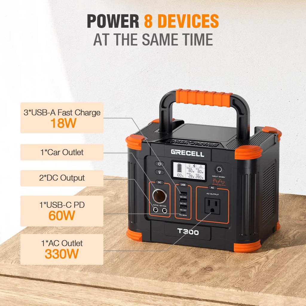 300W Portable Power Station, 288Wh Solar Generator B5818