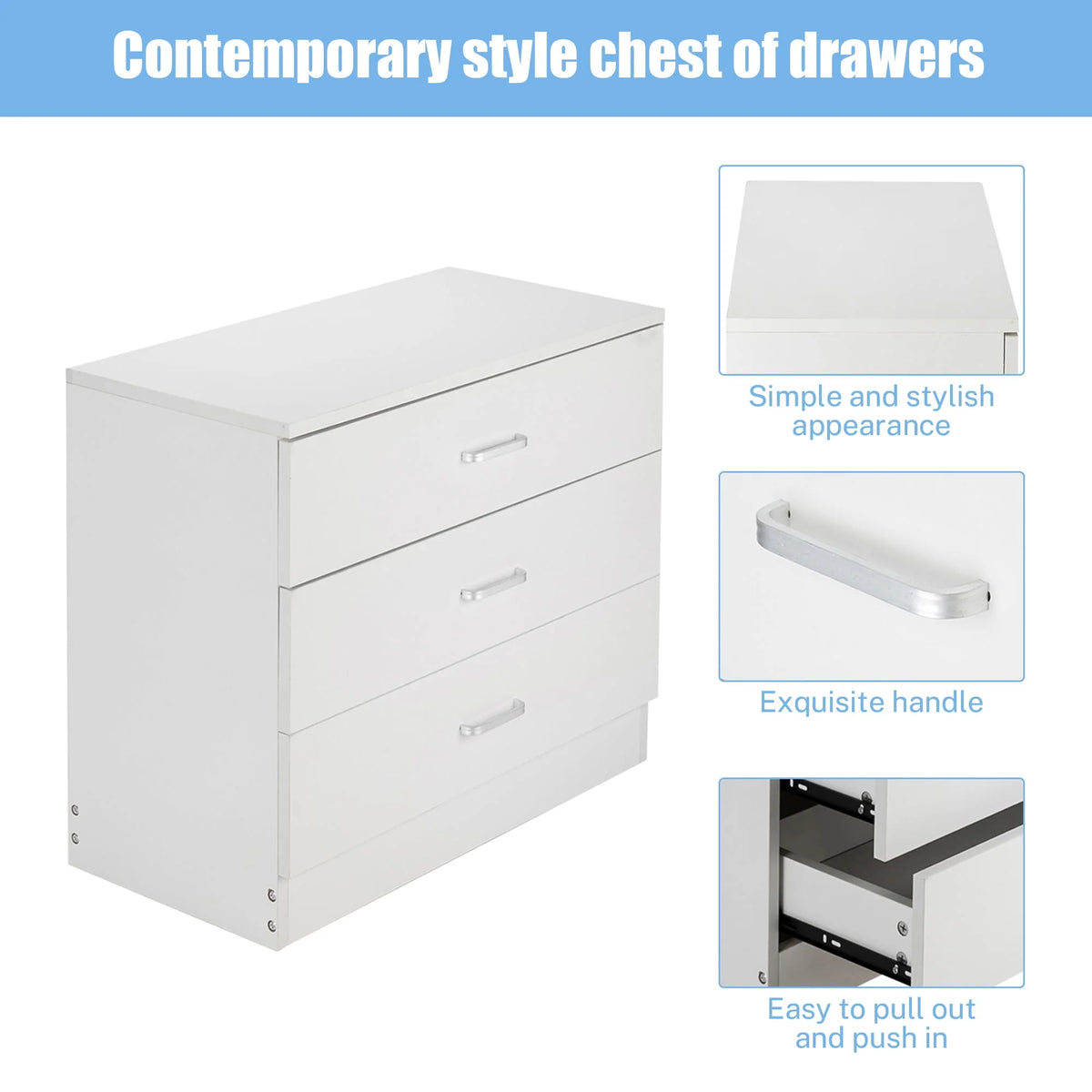 Black 4 Drawer Wood Dresser Z24972