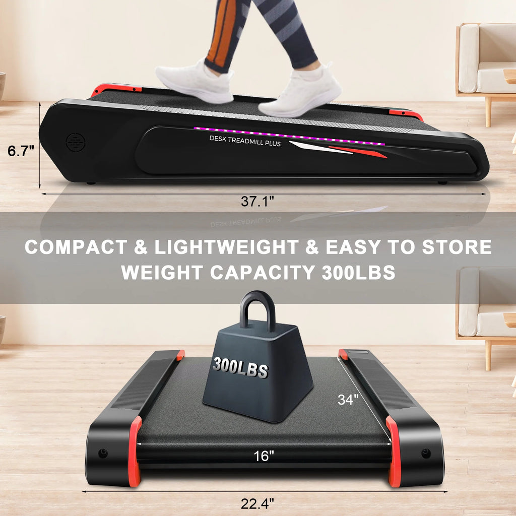 Walking Pad Treadmill with 5% Incline, 2.5HP, Black & Blue 300 Lbs Capacity Z9121