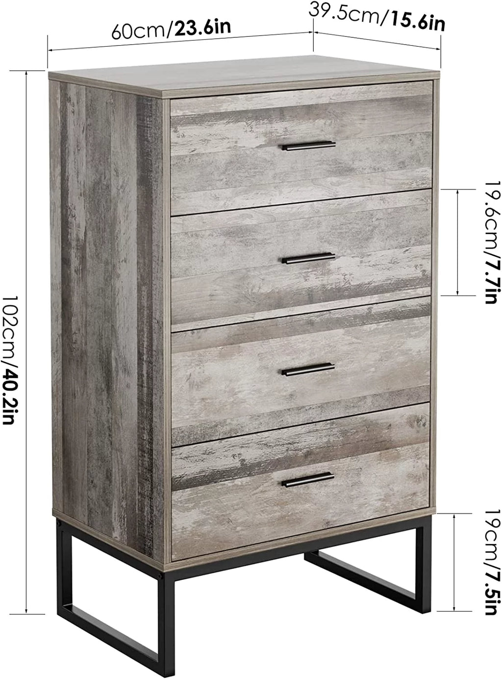 4 Drawer Wood Dresser U928325
