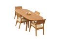 Grade-A Teak 5 Pc Dining Set with 94" Oval Table and 4 Stacking Arm Chairs F4023