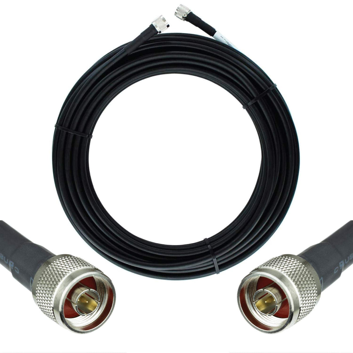 50-ohm N-Male to N-Male Black Coax Cable 60ft L91037