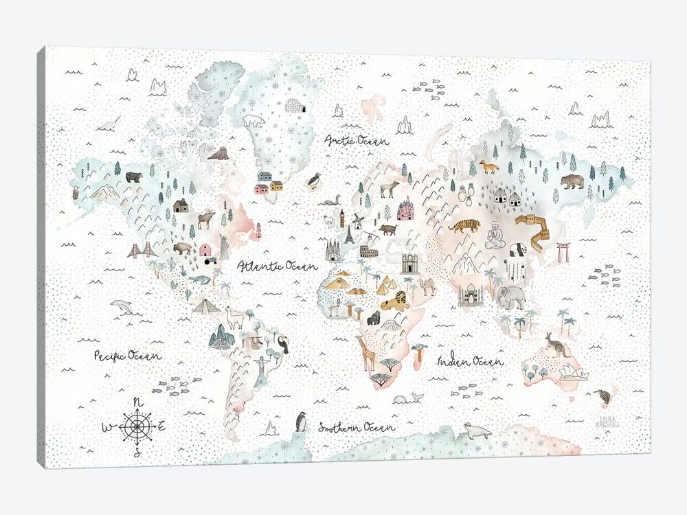 Canvas Wall Decor Prints World Map Art N546