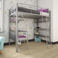 Twin Metal Loft Bed with Desk and Shelves L81322