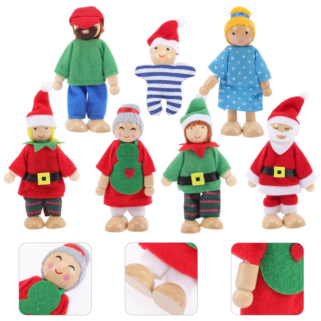 Wooden Dollhouse Play Set with Doll Figures K984