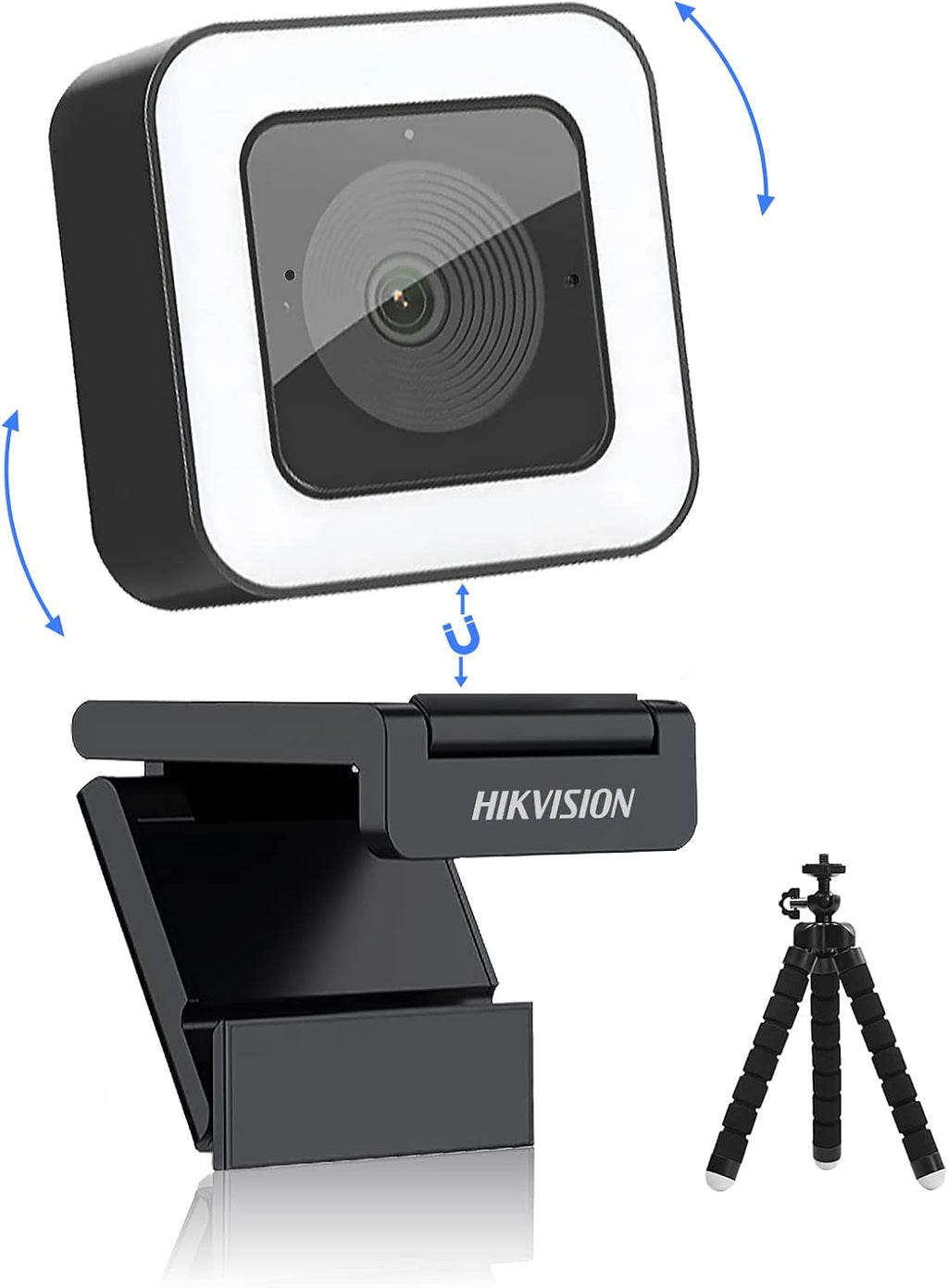 1080P 60fps HD Webcam with Light Microphone, Autofocus, Type C USB2.0, Tripod Pack of 2 T909