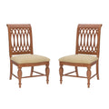Natural Brown Faux Leather Chairs Set of 2 U273