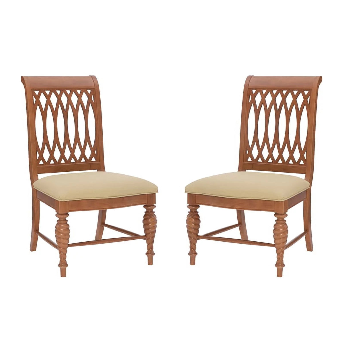 Natural Brown Faux Leather Chairs Set of 2 U273