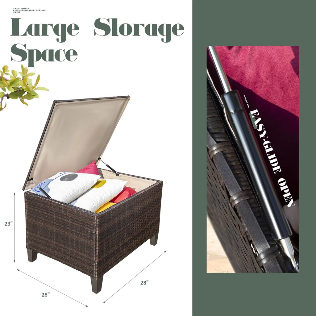 7 Pieces Wicker Rattan Sectional Sofa Set with Storage Box U882223