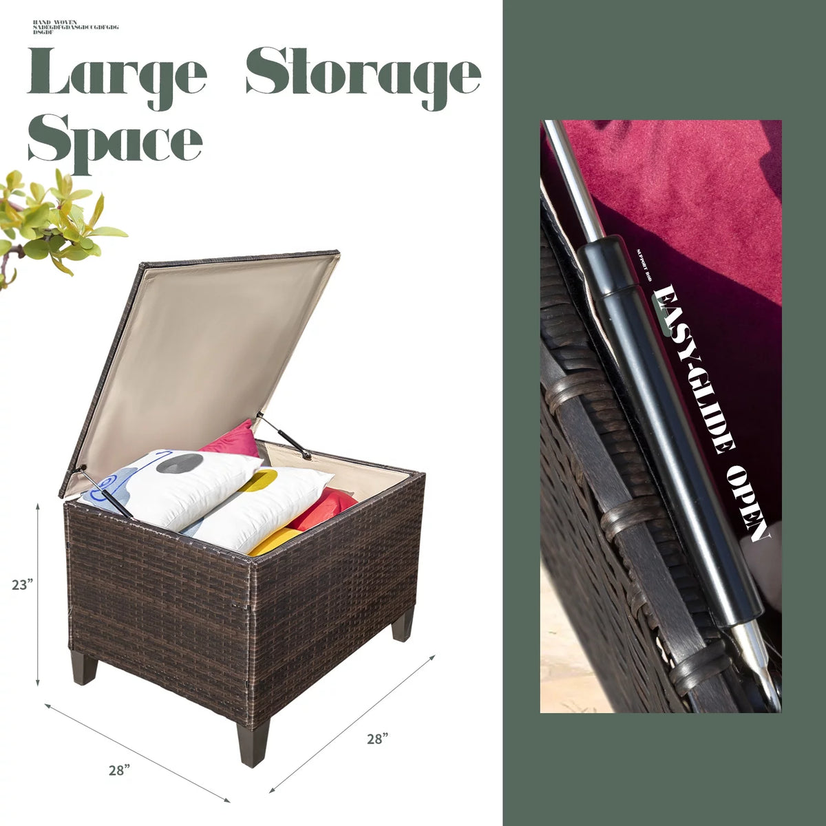 7 Pieces Wicker Rattan Sectional Sofa Set with Storage Box U882223