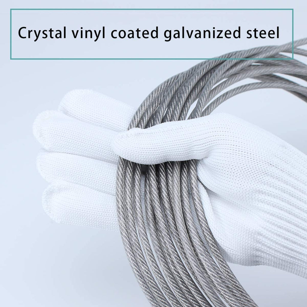 330ft 1/8'' Thru 3/16'' Crystal Vinyl Coated Wire Rope M51690