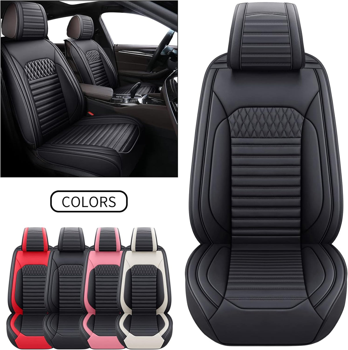 Black and Pink Full Set Seat Covers D40755