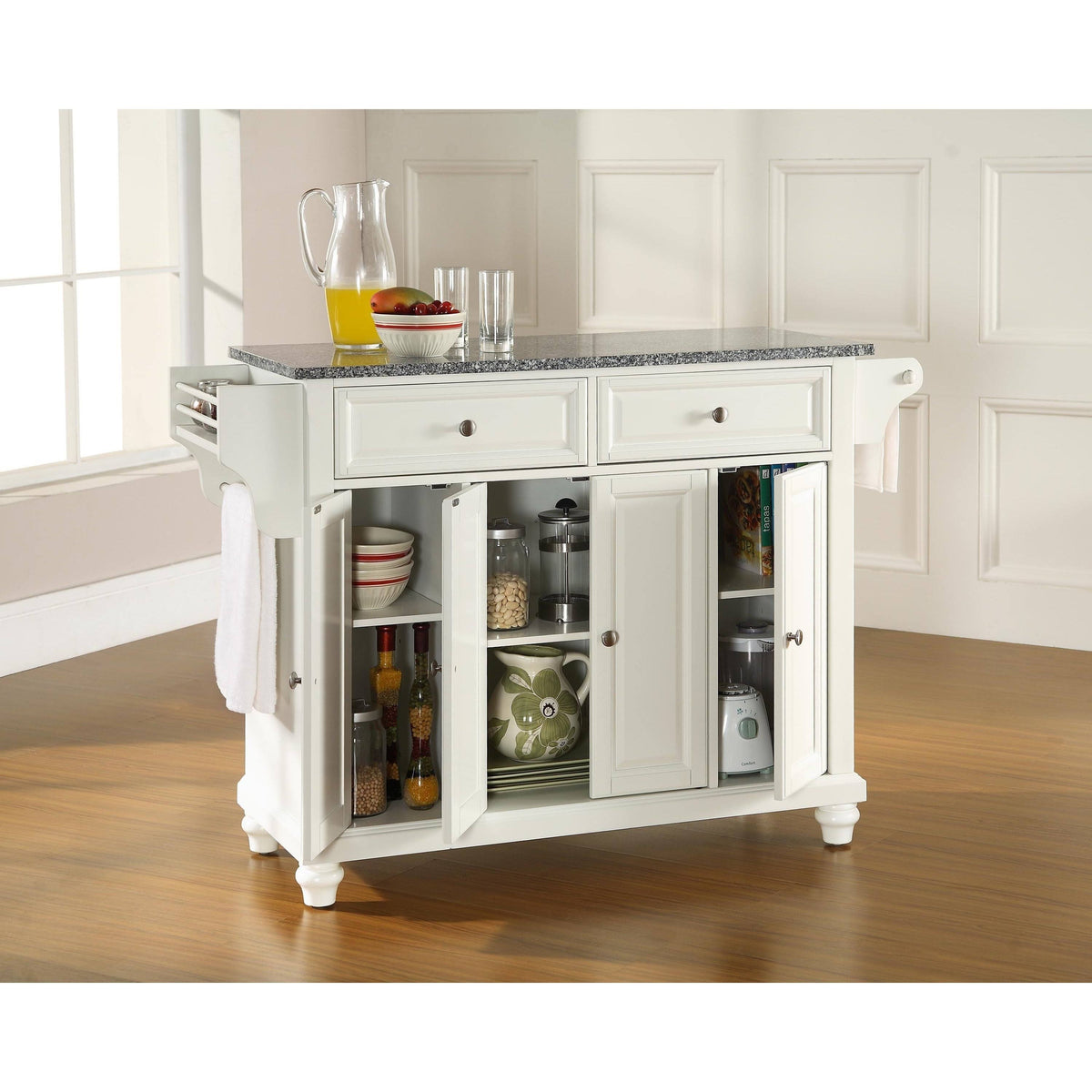 White Granite Top Kitchen Island S5118