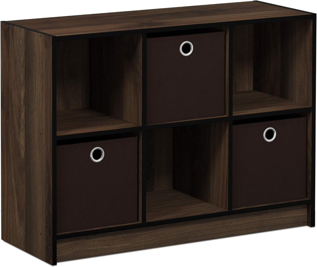 3x2 Bookcase Storage with Bins, Light Cherry/Ivory, Pack of 2 V469312