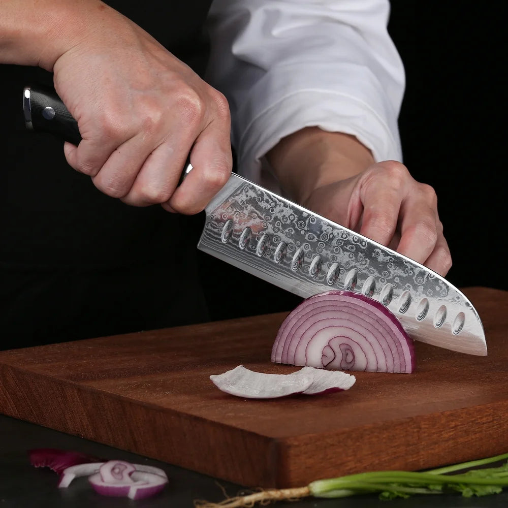 7Pcs Japanese VG10 Damascus Steel Knife Block Set S881733