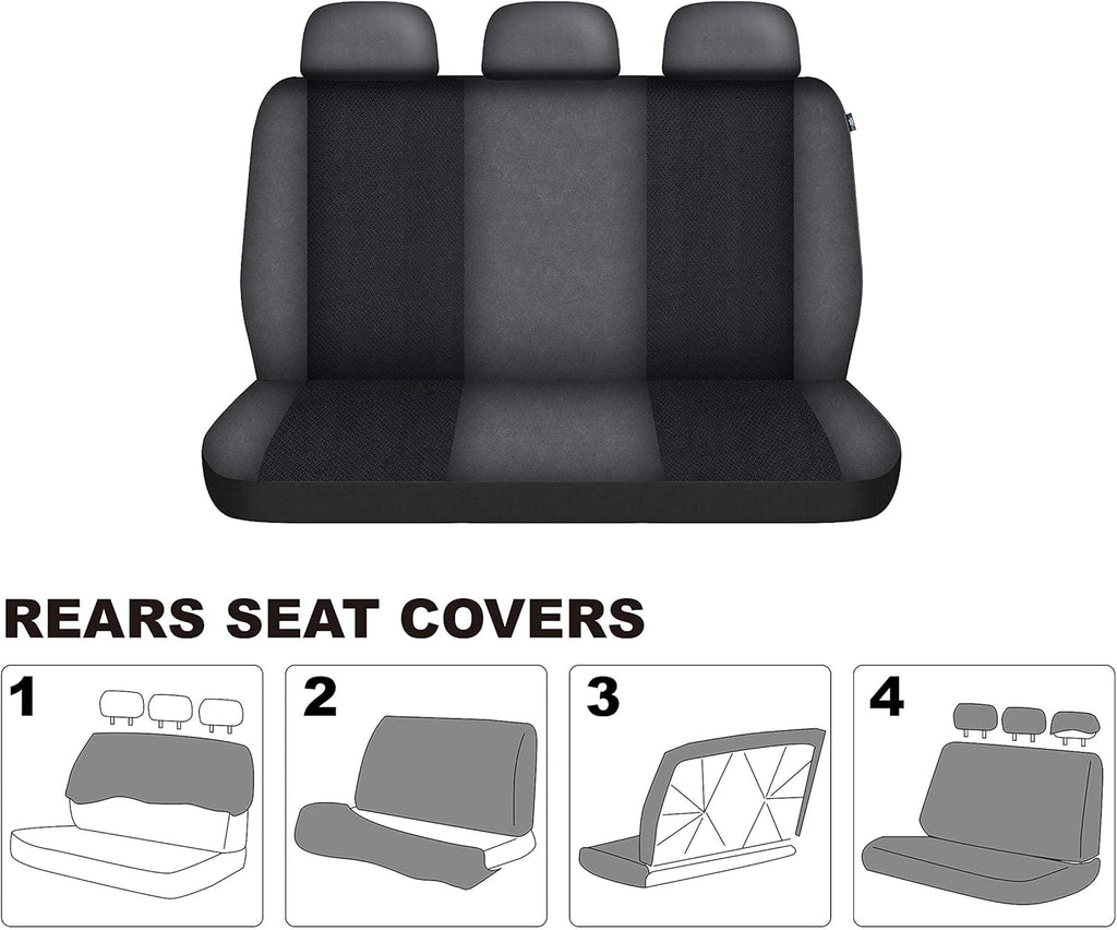 Black 9pc Car Seat Covers W94851