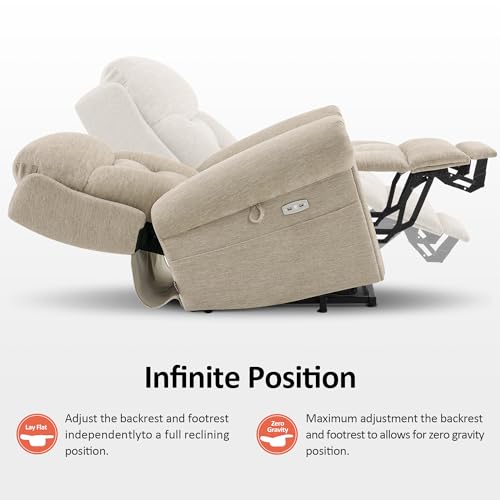 Triple Motor Power Lift Recliner Chair with Massage and Heating, Fabric C6385