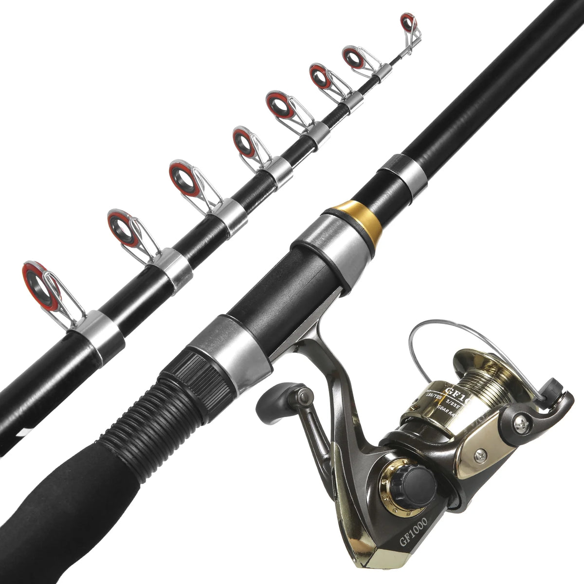 Telescopic Spinning Rod and Reel Combo Kit with Lures S522