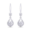2CT Moissanite Dangle Earrings, D Color Ideal Cut Lab Created Diamond 18K White Gold Plated 925 Sterling Silver Mermaid Tear Drop Earrings D2431
