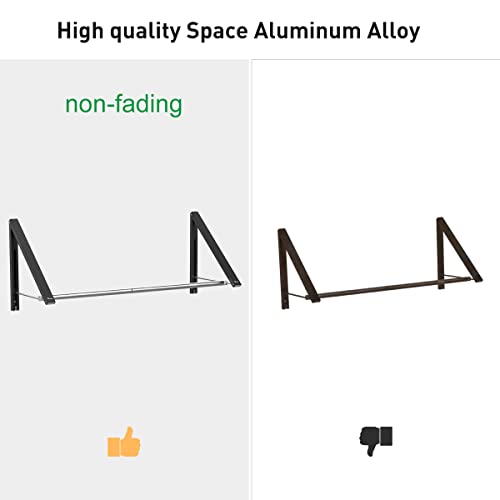 White Wall Mounted Folding Aluminum Clothes Drying Rack L936468
