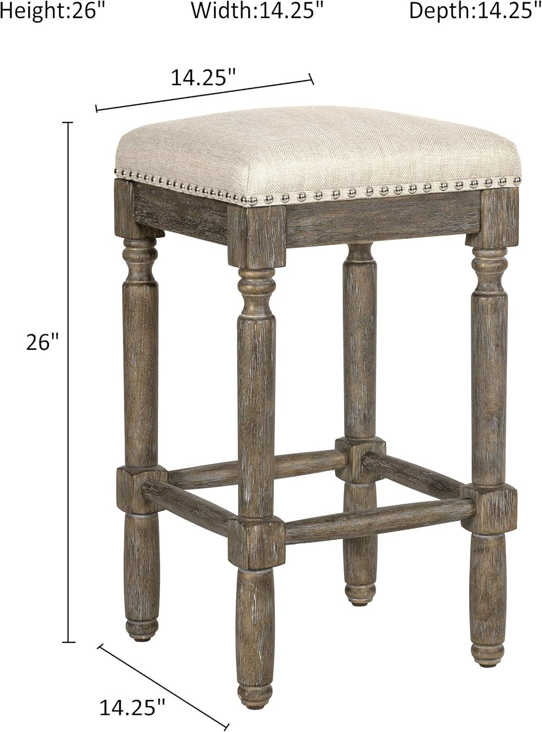 Taupe Barstool 26 Inch Seat Height Set of 1 O2874