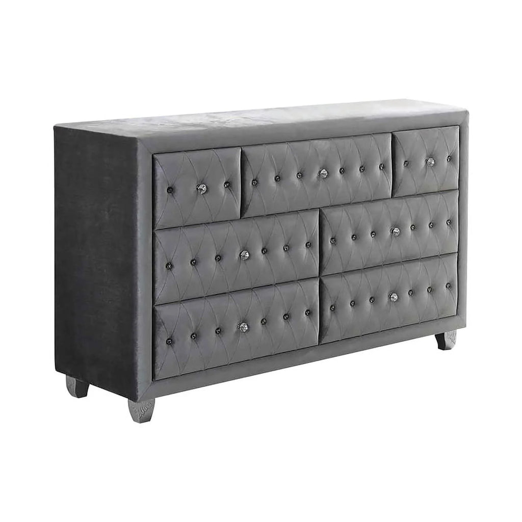 Queen Velvet Upholstered 4-piece Bedroom Set S880
