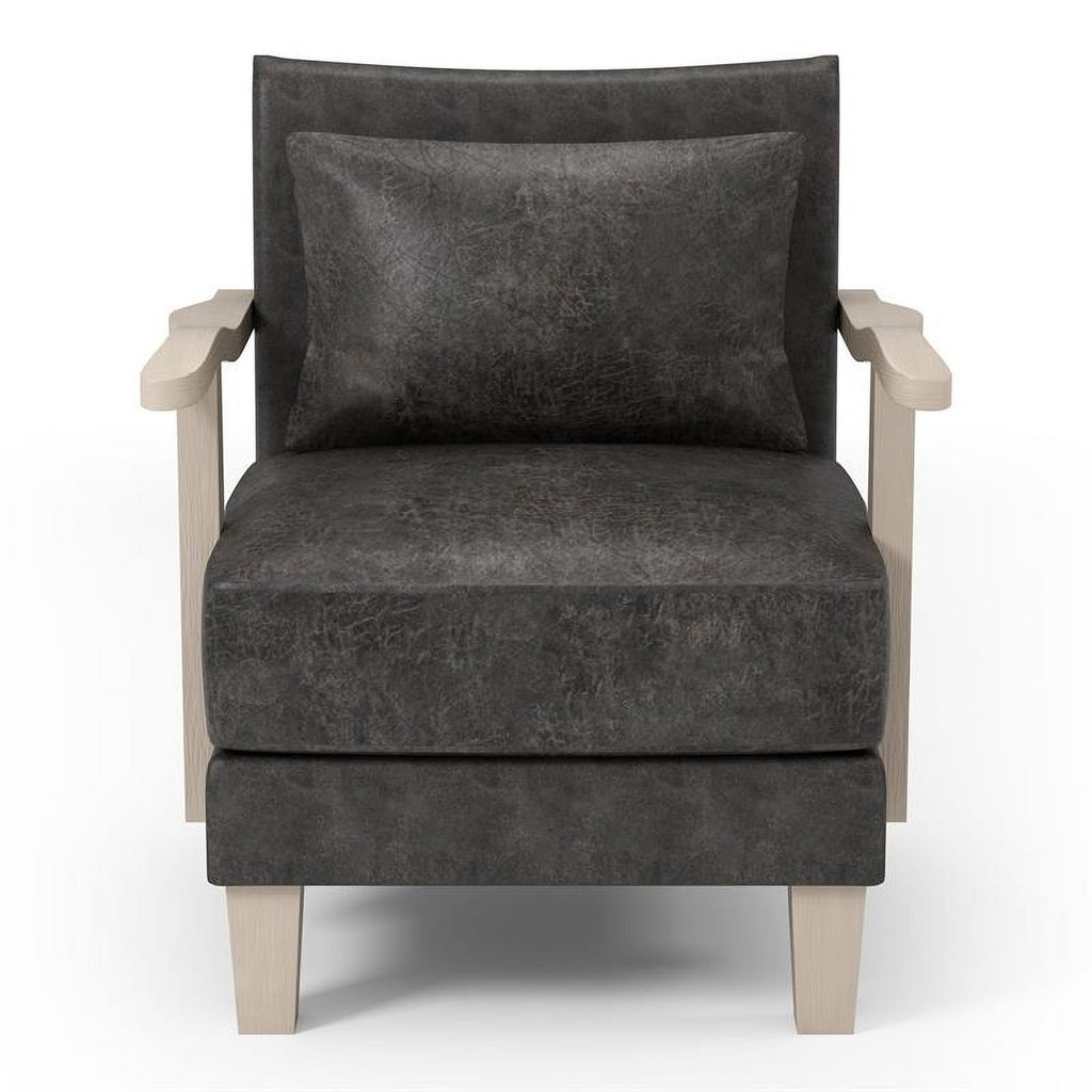 Light Gray Faux Leather Accent Chair (Set of 2) G730