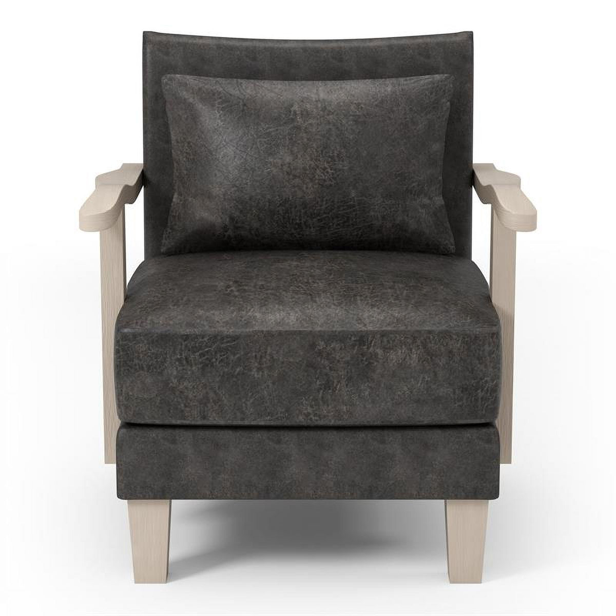 Light Gray Faux Leather Accent Chair (Set of 2) G730