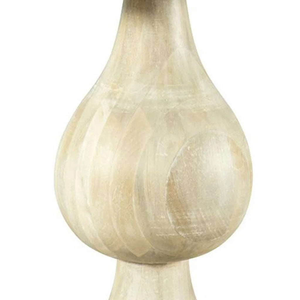 24 Inch Round Pedestal Accent Table Oak White Wood W50309