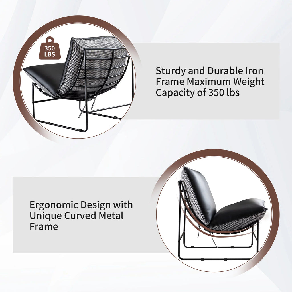 Metal Framed Accent Chair with Pillow P79312
