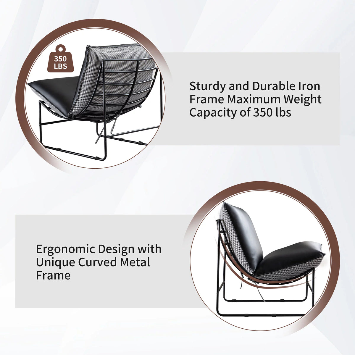 Metal Framed Accent Chair with Pillow P79312