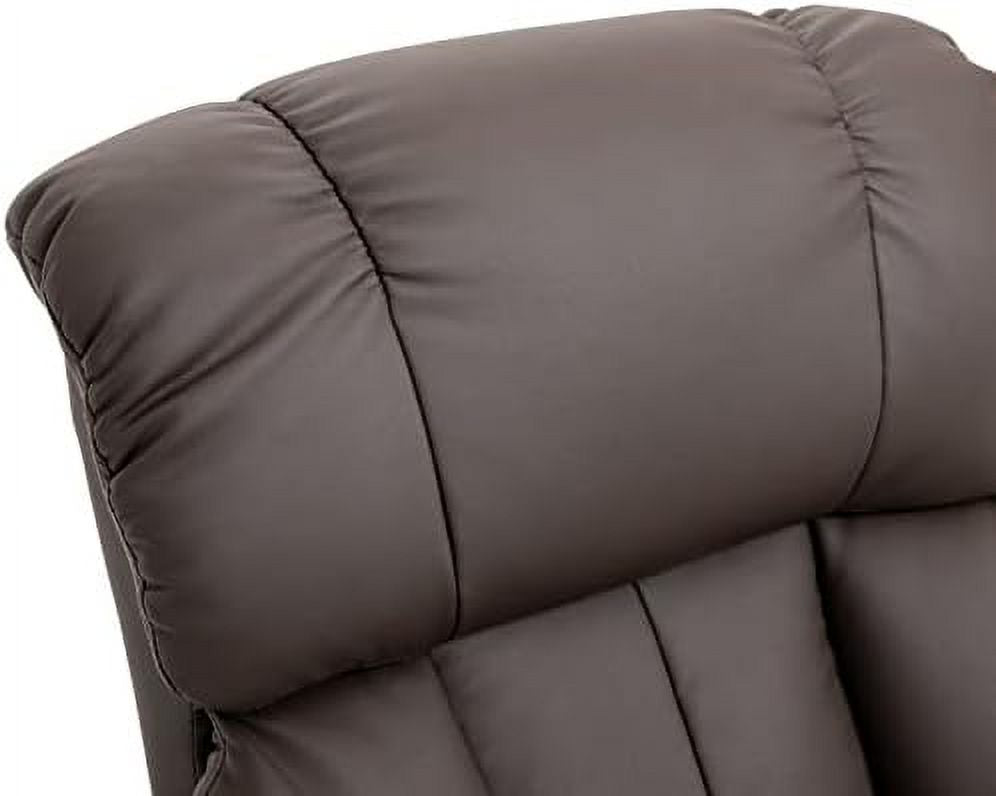 Black Faux Leather Recliner Chair with Ottoman Footrest L718