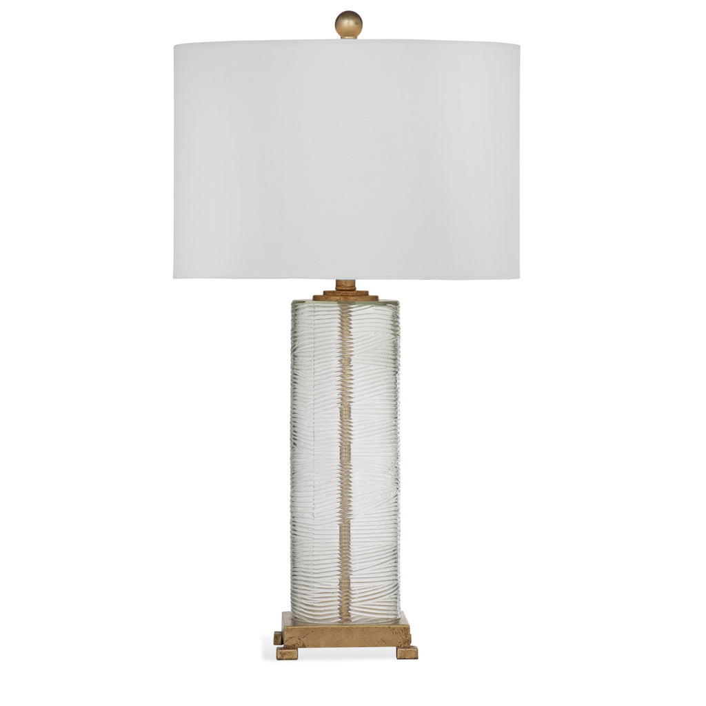 White and Gold Glass Table Lamp R8151