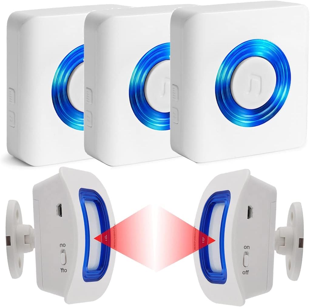Wireless Motion Sensor Alert Room Bed Alarm with 3 Receiver and 2 Monitor Motion M549607