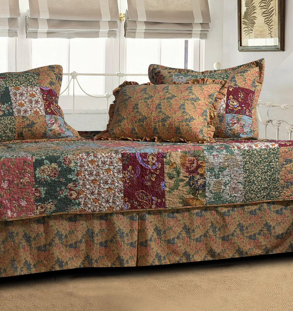 100% Cotton Patchwork 5-Piece Daybed Set Z607861