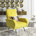 Yellow Velvet Accent Chair Q210
