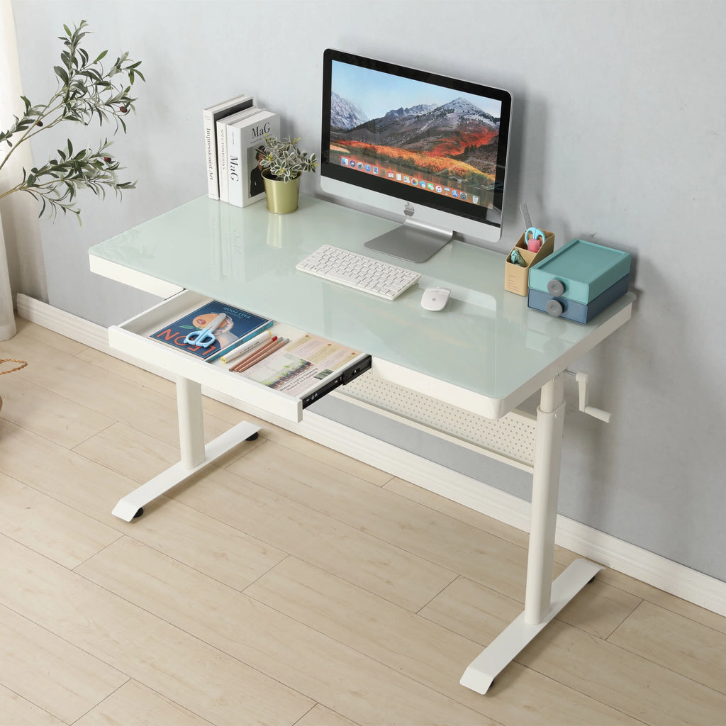 Adjustable Height Standing Desk with Metal Drawer A469060