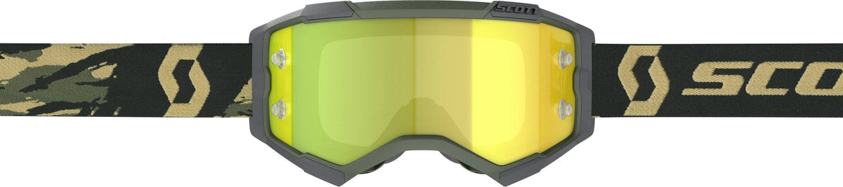 Khaki Yellow Chrome Goggle Y11712