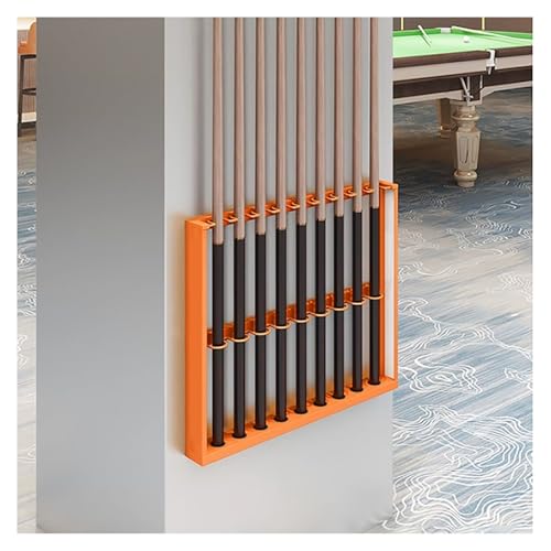 Wall Mount Pool Cue Rack Metal Holder Black 50x6x50cm R70142